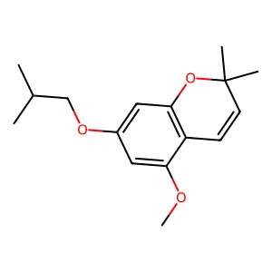 5-methoxy-7-isobutoxy-2,2-dimethyl-2H-chromene structure