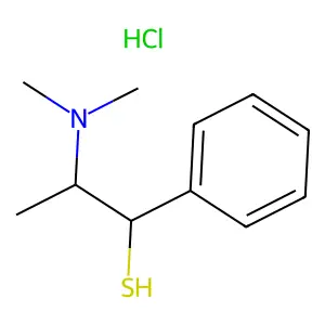 2-(Dimethylamino)-1-phenylpropane-1-thiol--hydrogen chloride (1/1) structure