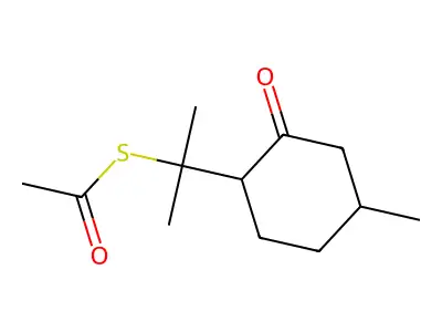 S-[1-Methyl-1-(4-methyl-2-oxocyclohexyl)ethyl] ethanethioate structure