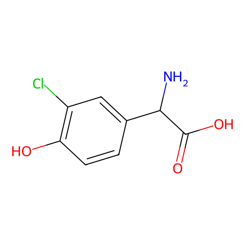Amino-(3-chloro-4-hydroxy-phenyl)-acetic acid structure