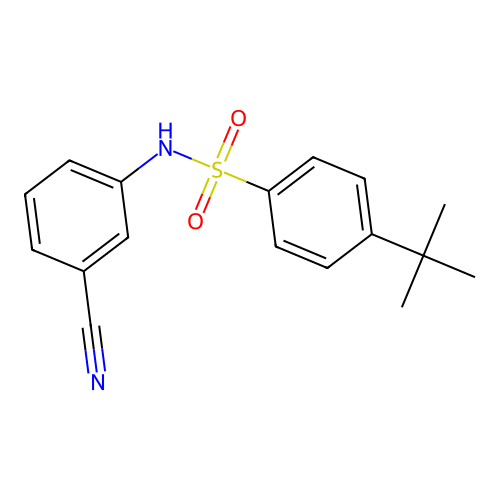 4-tert-butyl-N-(3-cyanophenyl)benzenesulfonamide structure