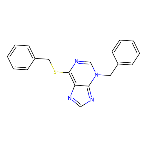 3-Benzyl-6-(benzylsulfanyl)-3H-purine structure