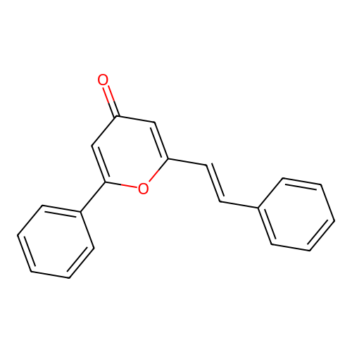 4H-pyran-4-one,2-phenyl-6-(2-phenylethenyl)- structure
