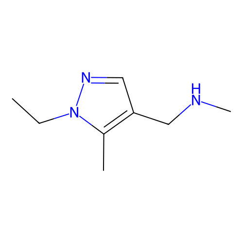 ((1-ethyl-5-methyl-1H-pyrazol-4-yl)methyl)(methyl)amine structure