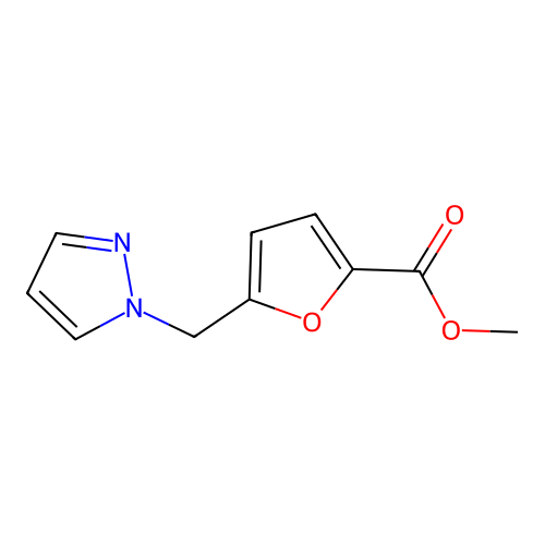 methyl 5-((1H-pyrazol-1-yl)methyl)furan-2-carboxylate structure