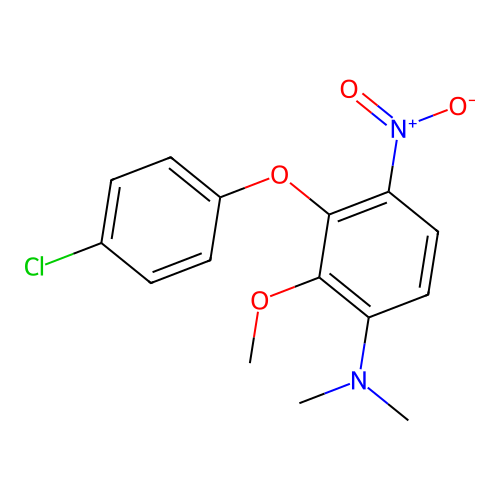 3-(4-Chlorophenoxy)-2-methoxy-N,N-dimethyl-4-nitroaniline structure