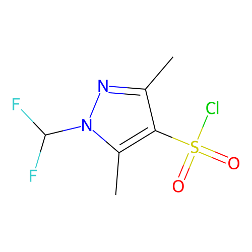 1-(difluoromethyl)-3,5-dimethyl-1H-pyrazole-4-sulfonyl chloride structure