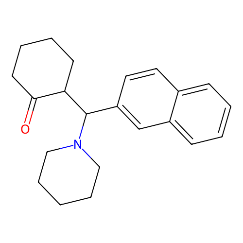 Cyclohexanone, 2-(2-naphthalenyl-1-piperidinylmethyl)- structure