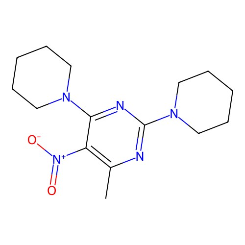 4-Methyl-5-nitro-2,6-di(piperidin-1-yl)pyrimidine structure