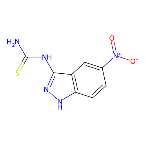 (5-nitro-1H-indazol-3-yl)thiourea structure