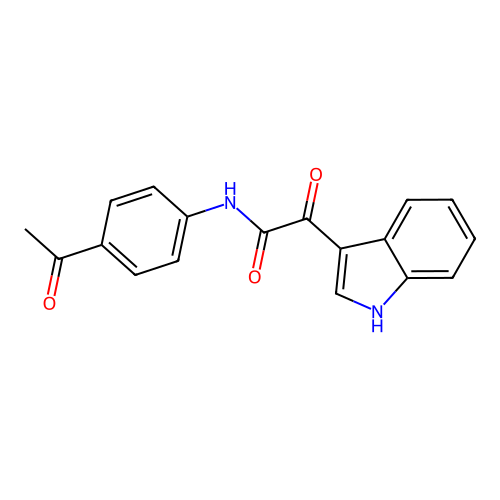 N-(4-acetylphenyl)-2-(1H-indol-3-yl)-2-oxoacetamide structure