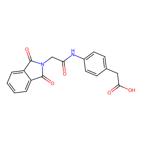 (4-{[(1,3-dioxo-1,3-dihydro-2H-isoindol-2-yl)acetyl]amino}phenyl)acetic acid structure