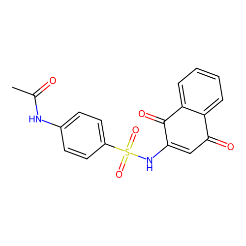 N-{4-[(1,4-dioxo-1,4-dihydronaphthalen-2-yl)sulfamoyl]phenyl}acetamide structure