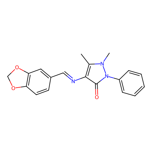 4-(Piperonylideneamino)antipyrine structure