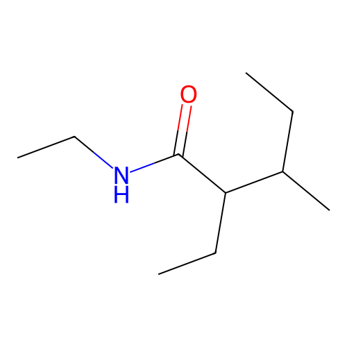N,2-Diethyl-3-methylvaleramide structure