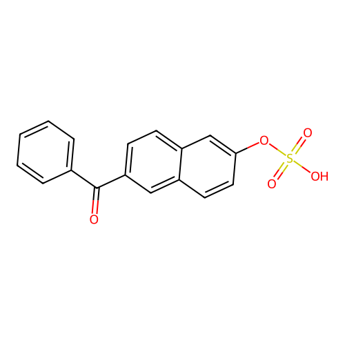 Sodium 6-benzoyl-2-naphthyl sulfate structure