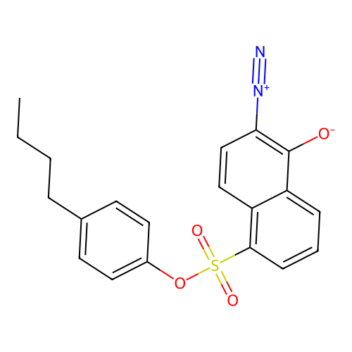 4-Butylphenyl 6-diazo-5,6-dihydro-5-oxonaphthalene-1-sulphonate structure