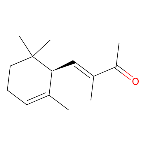 3-methyl-4-[(1R)-2,6,6-trimethylcyclohex-2-en-1-yl]but-3-en-2-one structure