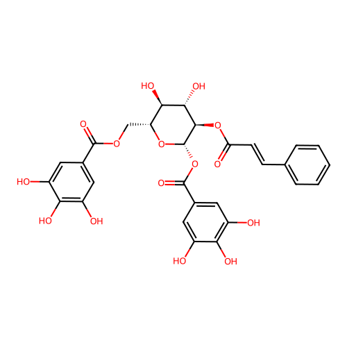 1,6-di-O-galloyl-2-O-cinnamoyl-beta-D-glucose structure