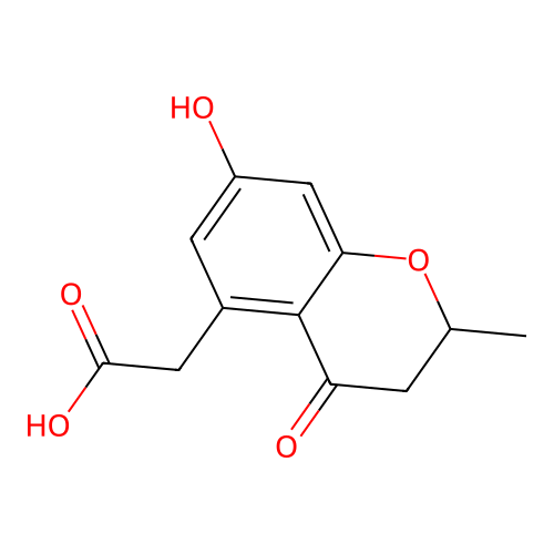 (S)-2,3-Dihydro-7-hydroxy-2-methyl-4-oxo-4H-1-benzopyran-5-acetic acid structure