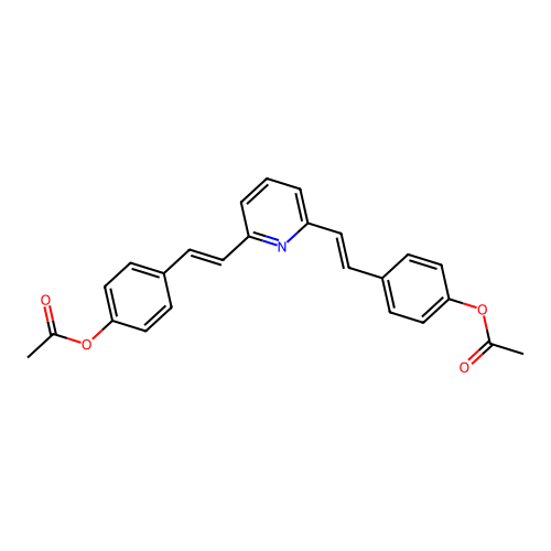[4-[2-[6-[2-(4-Acetyloxyphenyl)ethenyl]-2-pyridinyl]ethenyl]phenyl] acetate structure