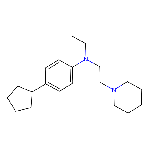 4-cyclopentyl-N-ethyl-N-(2-piperidin-1-ylethyl)aniline structure