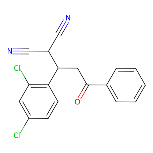 2-(1-(2,4-Dichlorophenyl)-3-oxo-3-phenylpropyl)malononitrile structure