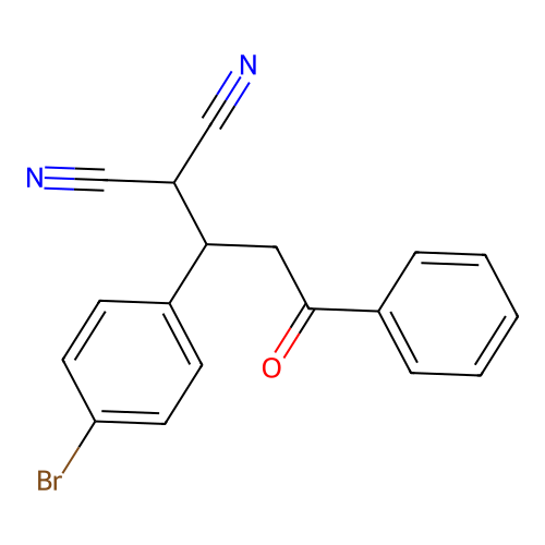 2-(1-(4-Bromophenyl)-3-oxo-3-phenylpropyl)malononitrile structure