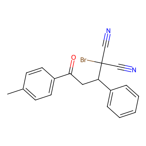 2-Bromo-2-[3-(4-methylphenyl)-3-oxo-1-phenylpropyl]propanedinitrile structure