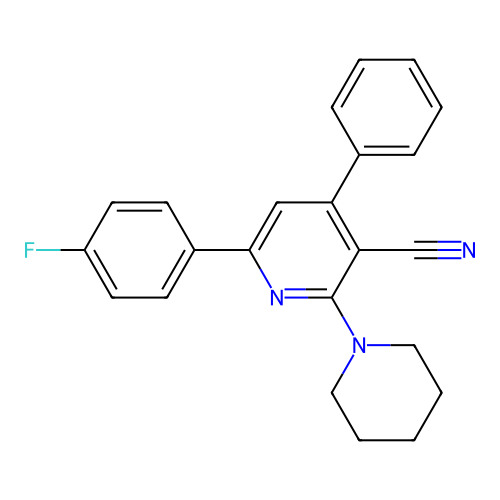 6-(4-Fluorophenyl)-4-phenyl-2-(piperidin-1-yl)pyridine-3-carbonitrile structure