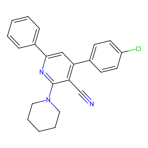 4-(4-Chlorophenyl)-6-phenyl-2-piperidylpyridine-3-carbonitrile structure