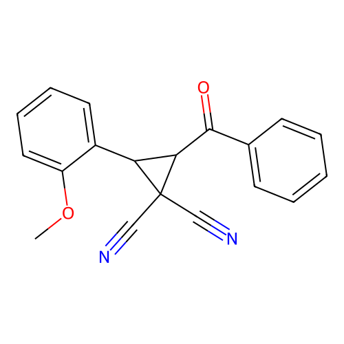 2-Benzoyl-3-(2-methoxyphenyl)cyclopropane-1,1-dicarbonitrile structure