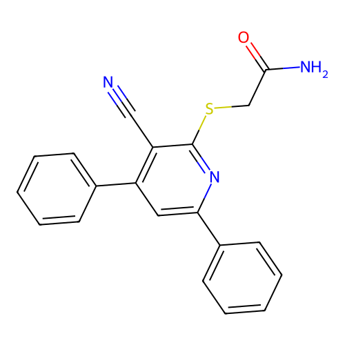 2-[(3-Cyano-4,6-diphenylpyridin-2-yl)sulfanyl]acetamide structure