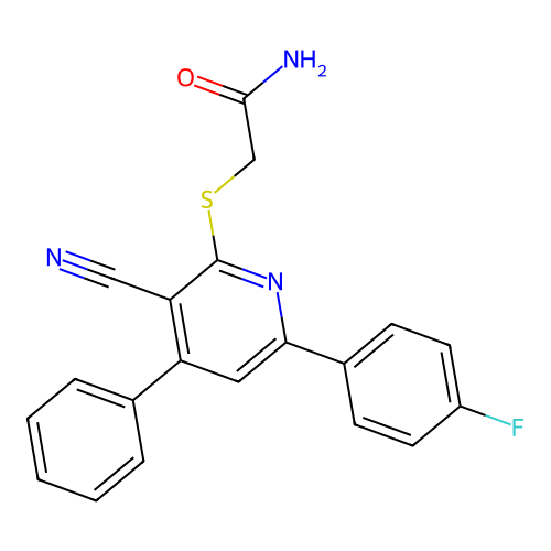 2-{[3-Cyano-6-(4-fluorophenyl)-4-phenylpyridin-2-yl]sulfanyl}acetamide structure