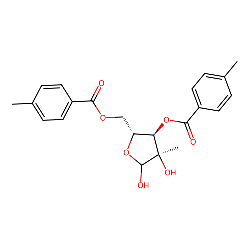 2-c-Methyl-3,5-di-o-(p-toluoyl)-d-ribofuranose structure