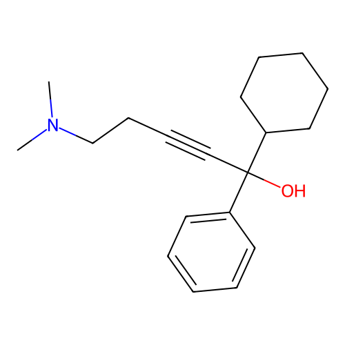 1-Cyclohexyl-5-(dimethylamino)-1-phenylpent-2-yn-1-ol structure