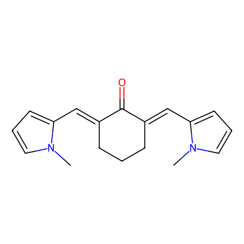 2,6-Bis[(1-methyl-1H-pyrrol-2-yl)methylene]cyclohexanone structure