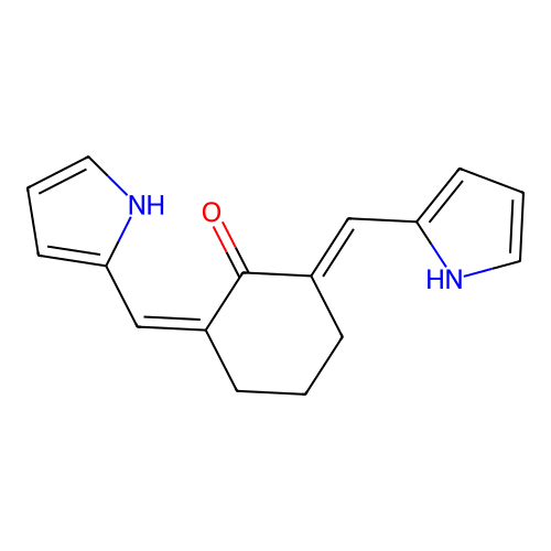 2,6-Bis(1H-pyrrol-2-ylmethylene)cyclohexanone structure