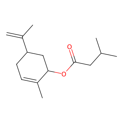 2-Methyl-5-(1-methylvinyl)-2-cyclohexen-1-yl isovalerate structure