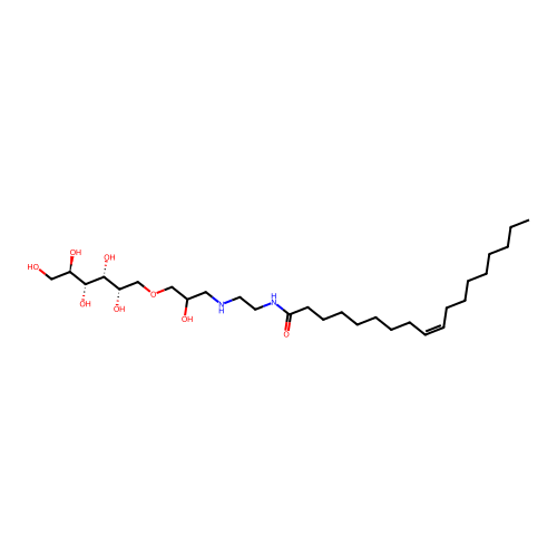 1-O-(2-Hydroxy-3-((2-(oleoylamino)ethyl)amino)propyl)-D-glucitol structure