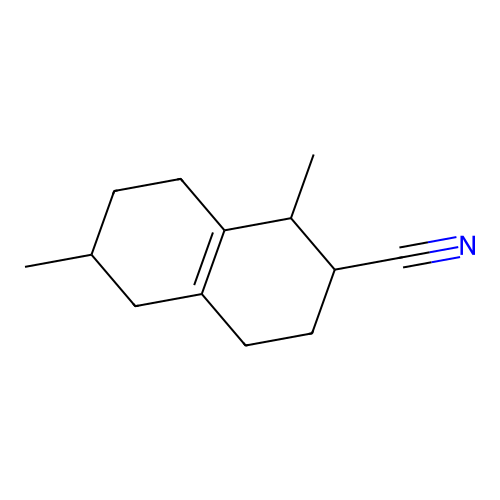 1,2,3,4,5,6,7,8-Octahydro-1,6-dimethylnaphthalene-2-carbonitrile structure