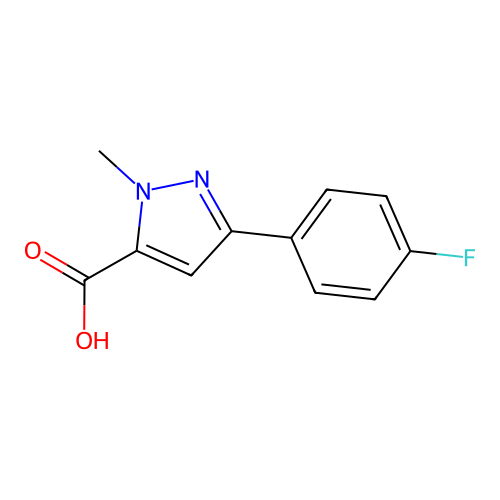 3-(4-fluorophenyl)-1-methyl-1H-pyrazole-5-carboxylic acid structure