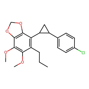 1,3-Benzodioxole, 4-(2-(4-chlorophenyl)cyclopropyl)-6,7-dimethoxy-5-propyl- structure