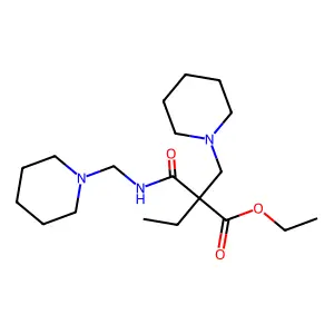 Malonamic acid, N,2-bis(piperidinomethyl)-2-ethyl-, ethyl ester structure