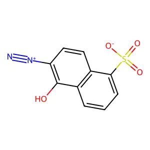 1-Hydroxy-5-sulfonatonaphthalene-2-diazonium structure