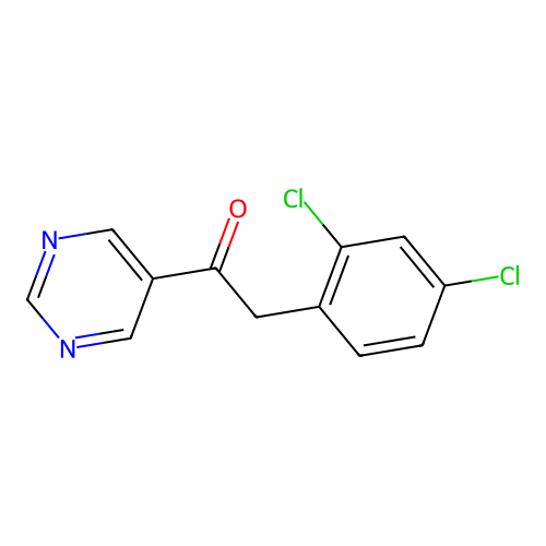 2-(2,4-Dichlorophenyl)-1-pyrimidin-5-ylethanone structure