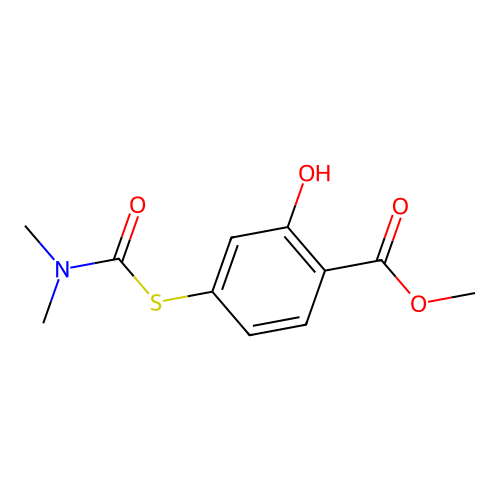 Methyl 4-(((dimethylamino)carbonyl)thio)salicylate structure