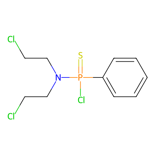 N,N-Bis(2-chloroethyl)-P-phenylphosphonamidothioic chloride structure