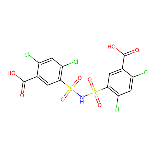 5,5'-(Azanediylbis(sulfonyl))bis(2,4-dichlorobenzoic acid) structure