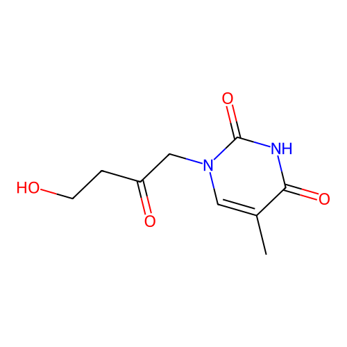 (4-Hydroxy-2-oxo-butyl)thymine structure